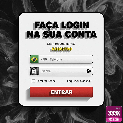 333x.com - simples página de login para acessar